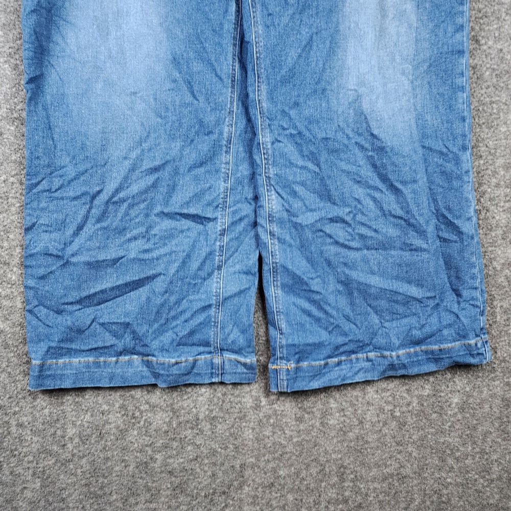 ADGN Wide Leg Jeans Women 2XL Blue Paperbag Elastic Drawstring Denim Pants - Picture 7 of 9